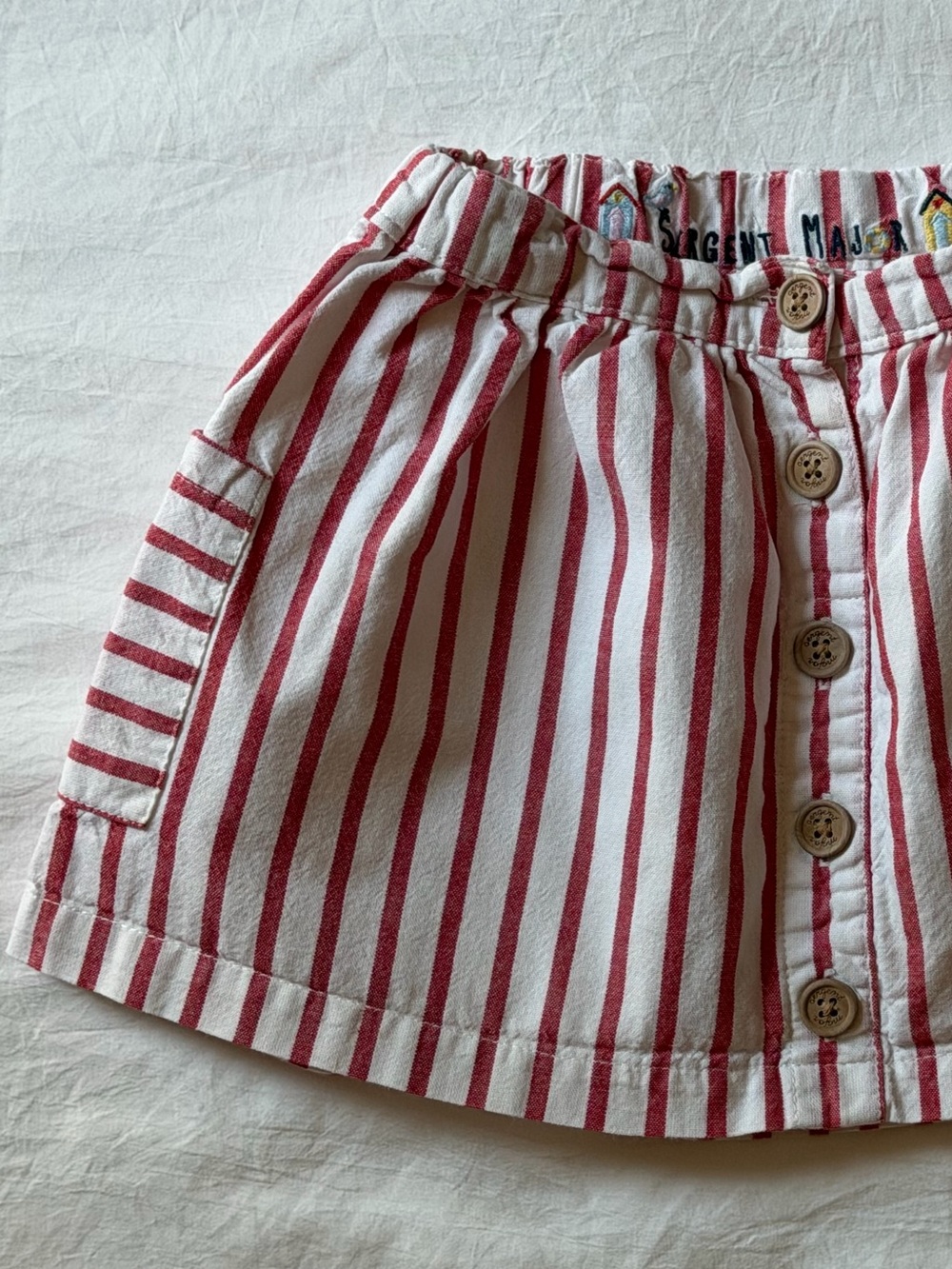 Sergent Major Girls Nautical Striped Skirt Size 3 Beach Embroidery